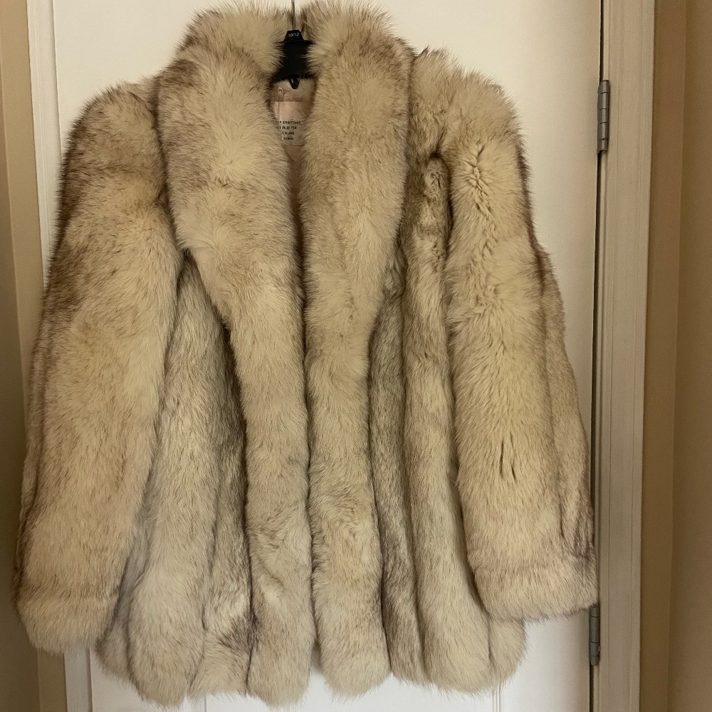 Genuine Blue Fox Fur 3/4 Length Coat